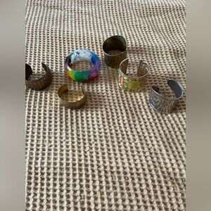 Colorful and Metallic Cuff Bracelet Set